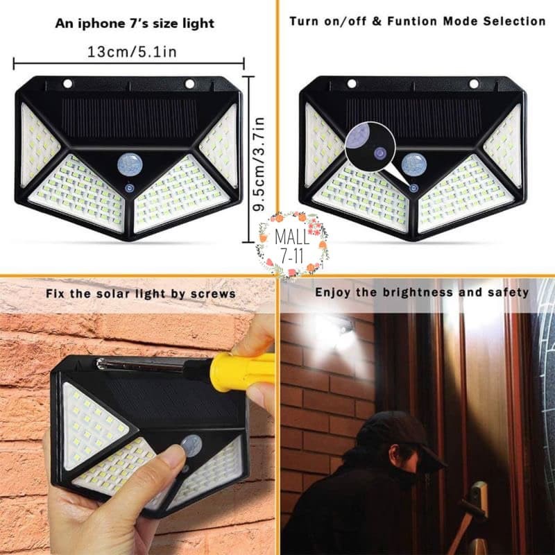 รับประกัน 2 ปี▶️100 LED –  3 โหมด Solar motion sensor light ไฟติดผนังโซล่าเซลล์พลังงานแสงอาทิตย์ ราคา ถูกที่สุด ดีลบีเคเค แกลเลอรีภาพที่ 3