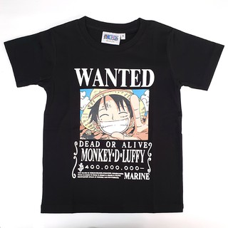 Dextreme เสื้อยืดเด็กวันพีซ ลาย WANTED ลูฟี่ LUFFY มี สีดำ และ สีกรม