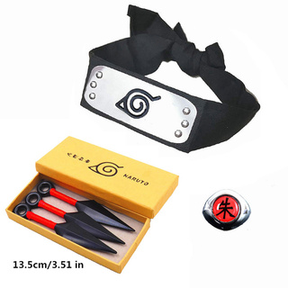 นารูโตะ Anime Naruto Akatsuki Headband Kunai Ring Ninja Cosplay Props Collections