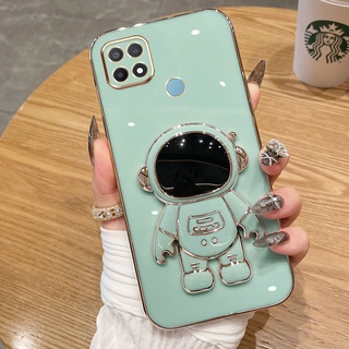 เคสโทรศัพท์มือถือ ลายนักบินอวกาศ พร้อมขาตั้ง สีแคนดี้ สําหรับ OPPO A15 A15S A16 A16S A54S 4G