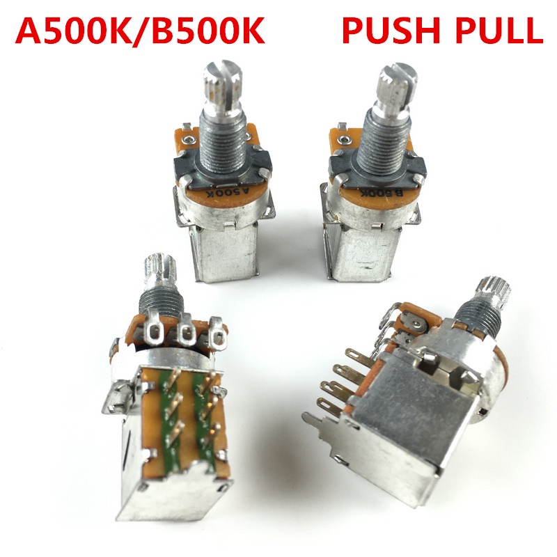 HS-1 PC Alpha 500K Audio Taper Push Pull Switch POT สําหรับกีตาร์ไฟฟ้า/เบส Potentiometer ปริมาตรและเ