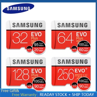 Original SAMSUNG Memory Card 128G 256G SDHC 95MB/s Grade EVO+ MicroSD Class 10 Micro SD C10 UHS TF Trans Flash Phone