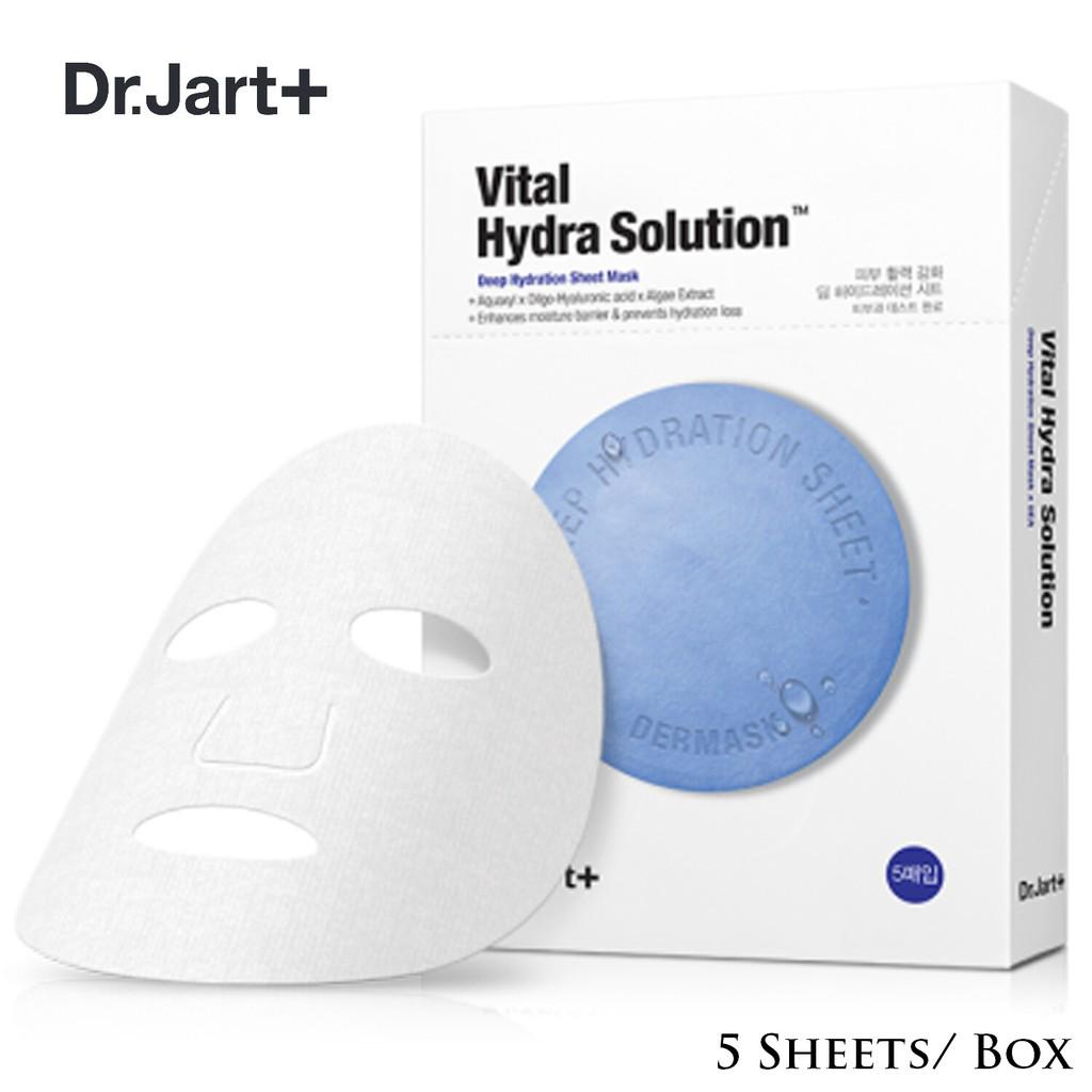 Dr. Jart+ Dermask Water Jet Vital Hydra Solution (5pcs) ดร.จาร์ท แผ่นมาส์กหน้าสำหรับผิวที่เหนื่อยล้าต้องการความชุ่