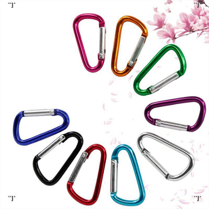 Lot of 5 D-Ring Aluminum Carabiner Keyring Chain Snap Hook Clip Camping Keychain