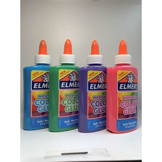 ELMERS กาวสี ขนาด 5 ออนซ์ ชุด 4 สี ( ฟ้า,เขียว,ม่วง,ชมพู )