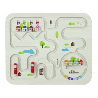 PlanToys ของเล่นไม้ Plan Education Tracing Maze (White)