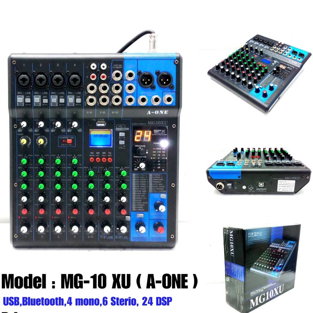 Mixer A-ONE รุ่น MG10XU Audio interface มิกเซอร์ เครื่องปรับแต่เสียง อุปกรณ์ปรับแต่เสียง มิกซ์ MG-10