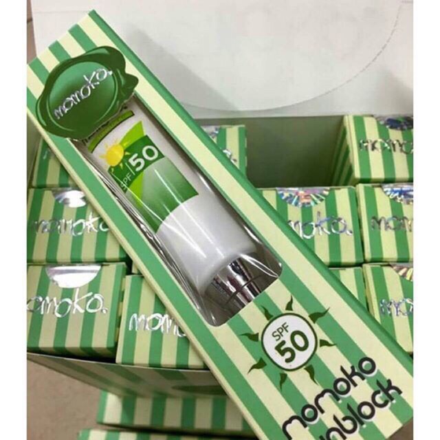 momoko sunblock SPF50 ครีมกันแดด โมโมโกะ ปริมาณสุทธิ : 20 ml