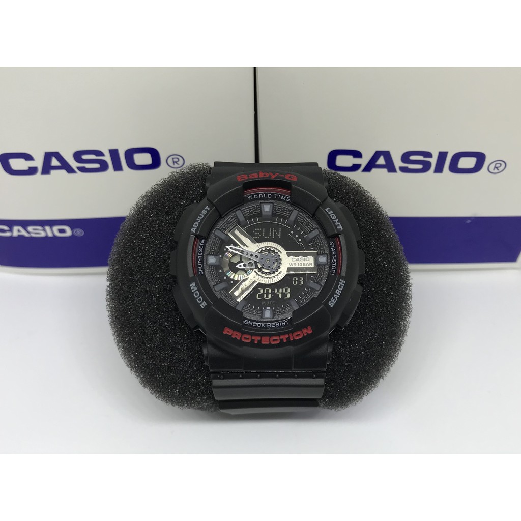 Casio Baby-G  สีดำ-แดง นาฬิกาแฟชั่น นาฬิกาผู้หญิง