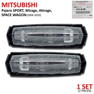 ไฟส่องป้ายทะเบียน พร้อมหลอดไฟ 2ชิ้น สีใส สำหรับ Mitsubishi Pajero SPORT 08-20,Mirage,Attrage,SPACE WAGON ปี 2008-2020