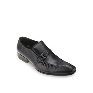 Mac&amp;Gill Leather shoes รองเท้าผู้ชายหนังแท้ทำงานแบบคัตชูสวม Black Buckled Formal Slip Ons