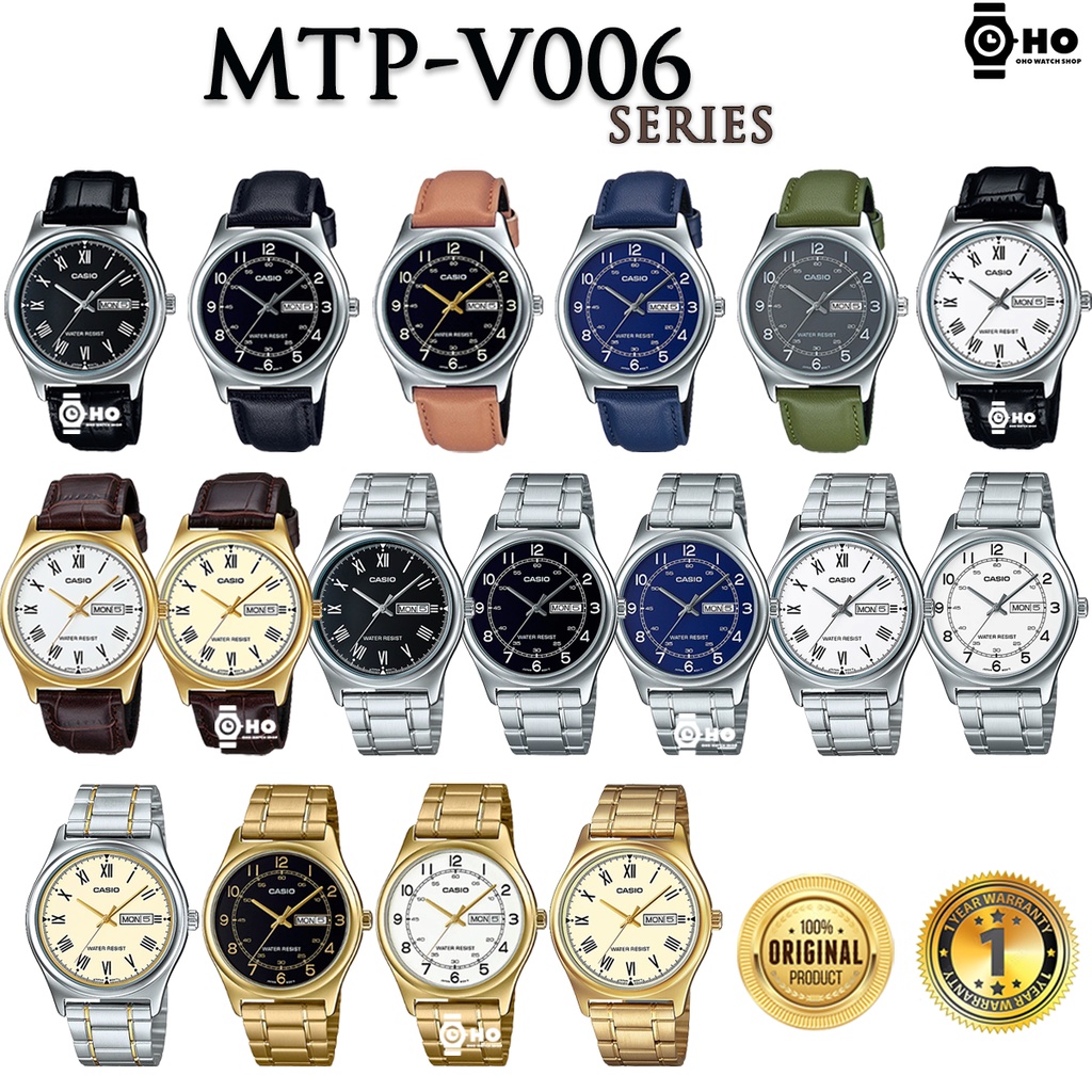 Casio รุ่น MTP-V006 Series ของแท้100% MTP-V006L-1 MTP-V006L MTP-V006GL MTP-V006D MTP-V006SG MTP-V006G นาฬิกาข้อมือ