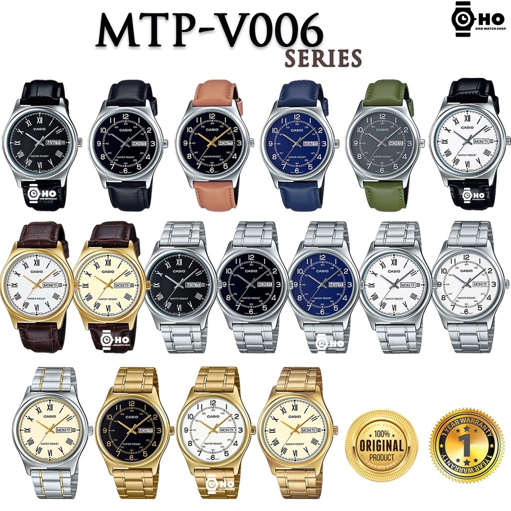 Casio รุ่น MTP-V006 ของแท้100% MTP-V006L-1 MTP-V006L MTP-V006GL MTP-V006D MTP-V006SG MTP-V006G นาฬิก