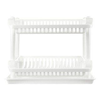 ชั้นคว่ำจานพลาสติก 2 ชั้น INSPACE สีขาว DISH DRAINER INSPACE 2-TIER WHITE