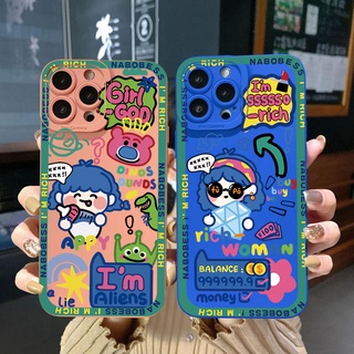 เคสโทรศัพท์มือถือ ขอบสี่เหลี่ยม ลายการ์ตูนน่ารัก สําหรับ OPPO A16 A15 A16E A16k A95 Reno6 Z 5G A94 A54 A74 4G A53 A76 A96 4G A12 A5S A7