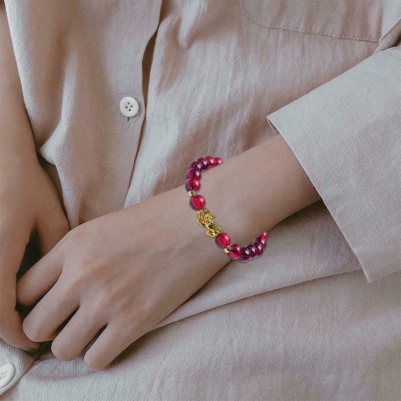 สร้อยข้อมือ ลูกปัดหินออบซิเดียน เสริมฮวงจุ้ย นําโชค สีดํา สีทอง สําหรับผู้หญิง และผู้ชาย มี 19 แบบ