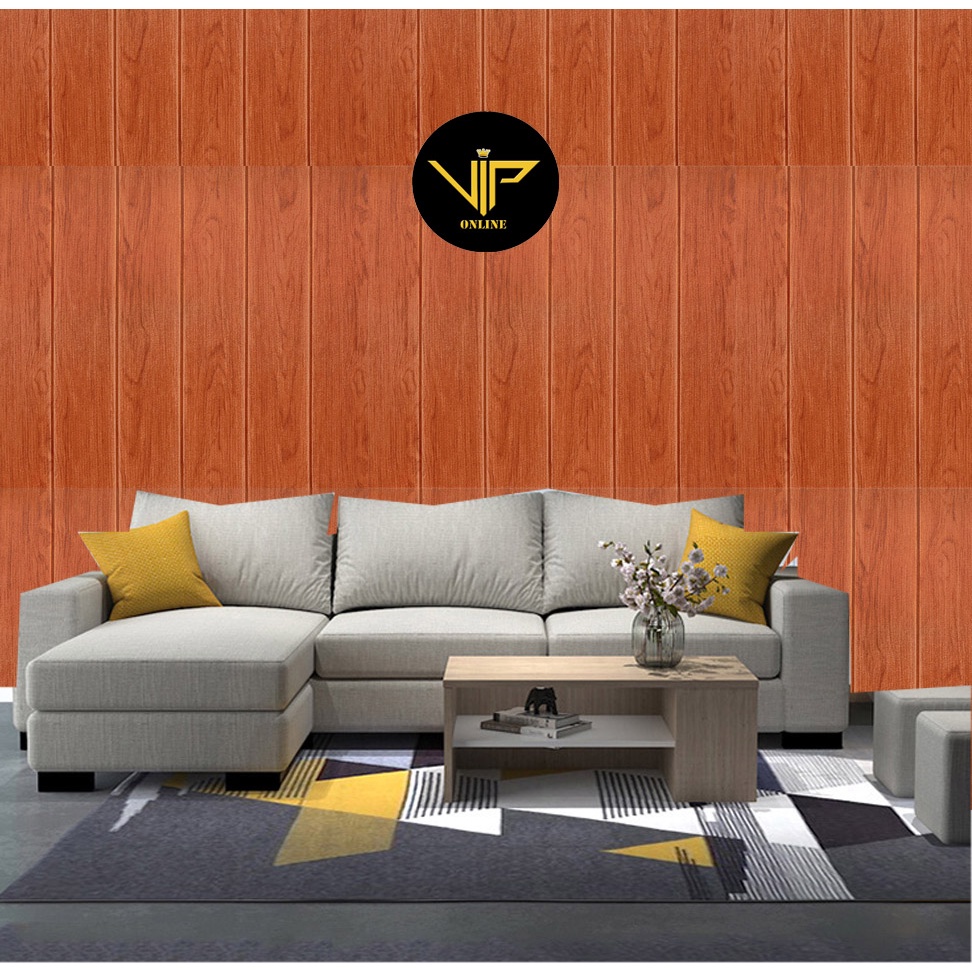 Kayu Vip Wood Wallpaper Orange Foam Premium Wallpaper Sticker