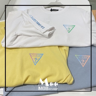 เสื้อยืดสีขาวพร้อมส่งเสื้อยืดพิมพ์ลายตัวอักษร Guess สไตล์เกาหลี 3 สี