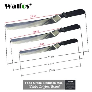 WALFOS ไม้พายสแตนเลส สำหรับปาดหน้าเค้กได้อย่างเรียบเนียน ขนาด11/13/15 นิ้ว