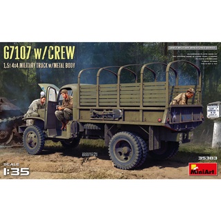 Scale Model MiniArt 1/35 MI35383 G7107 w/CREW 1,5t 4X4 CARGO TRUCK w/METAL BODY