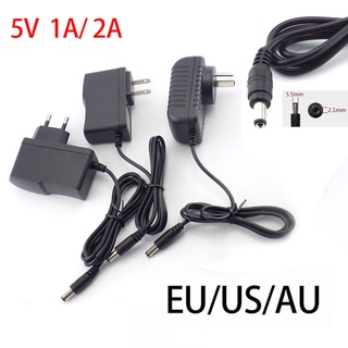 อะแดปเตอร์ชาร์จพาวเวอร์ซัพพลาย AC DC 5V 1A 2000mA ขนาด 5.5 มม.*2.1 มม. สําหรับแถบไฟ Led กล้องวงจรปิด