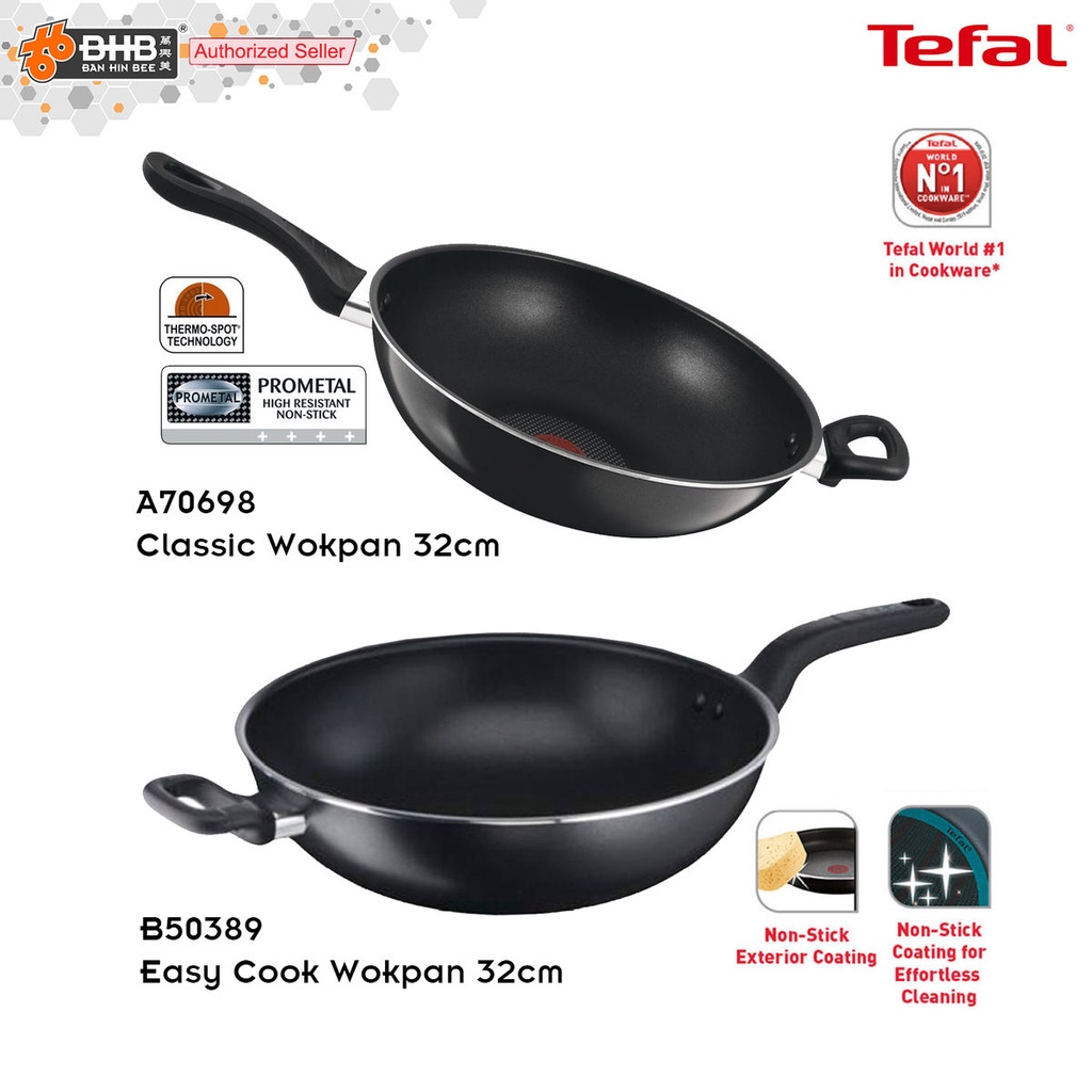 ข้อเสนอพิเศษ Tefal Non-Stick Wokpan 32cm - Classic A70698 / Easy Cook B50389