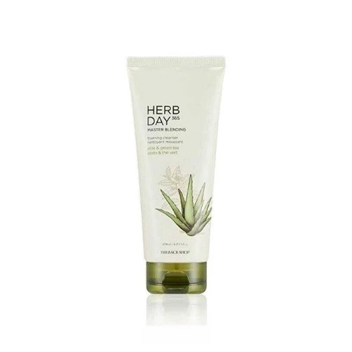 THE FACE SHOP HERB DAY 365 MASTER BLENDING FACIAL FOAMING CLEANSER ALOE & GREEN TEA