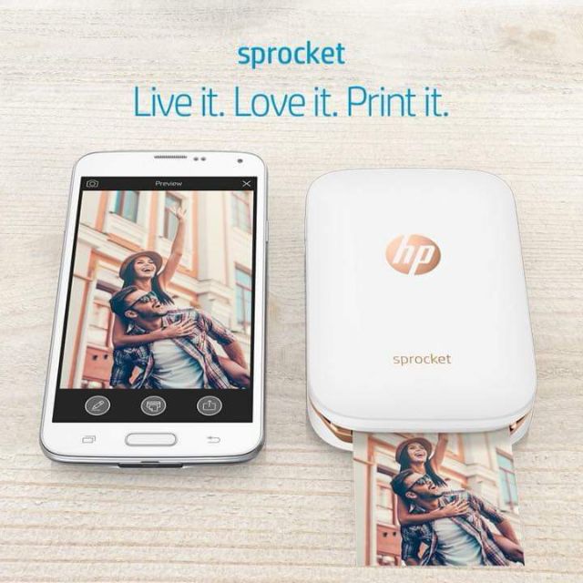 เครื่องปริ้นรูปพกพา สีขาว HP Sprocket