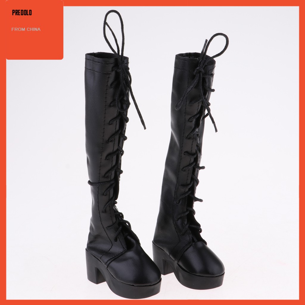 1/3 Scale BJD Shoes - Black Lace-Up Boots For Female Dolls