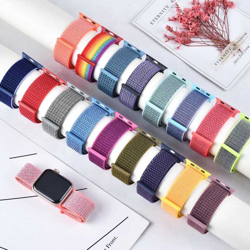 สายไนลอนสําหรับ Apple Watch Band Ultra 8 41 มม.45 มม.49 มม.Ultra 2 44 มม.40 มม.42 มม.38 มม.44 มม.กีฬ