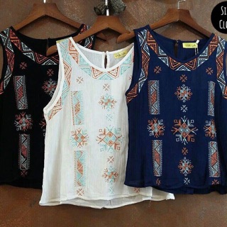 Code : SC176 เสื้อแขนกุดงานปักเน้นๆ สไตล์ Boho