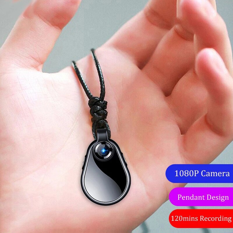 ขนาดเล็ก 1080P Micro Cam Secret สวมใส่มินิกล้อง Video เครื่องบันทึกเสียง Body Cam คลิปกีฬาสร้อยคอสนับสนุนซ่อน TF Card