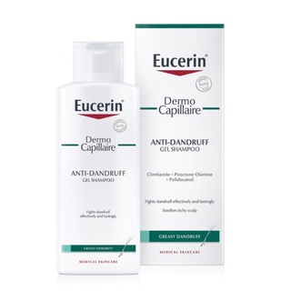 Eucerin Dermo Capillaire Anti-Dandruff Gel Shampoo ยูเซอริน แชมพู ขจัดรังแค ลดการคันหนังศีรษะ ขนาด 250 ml 17099