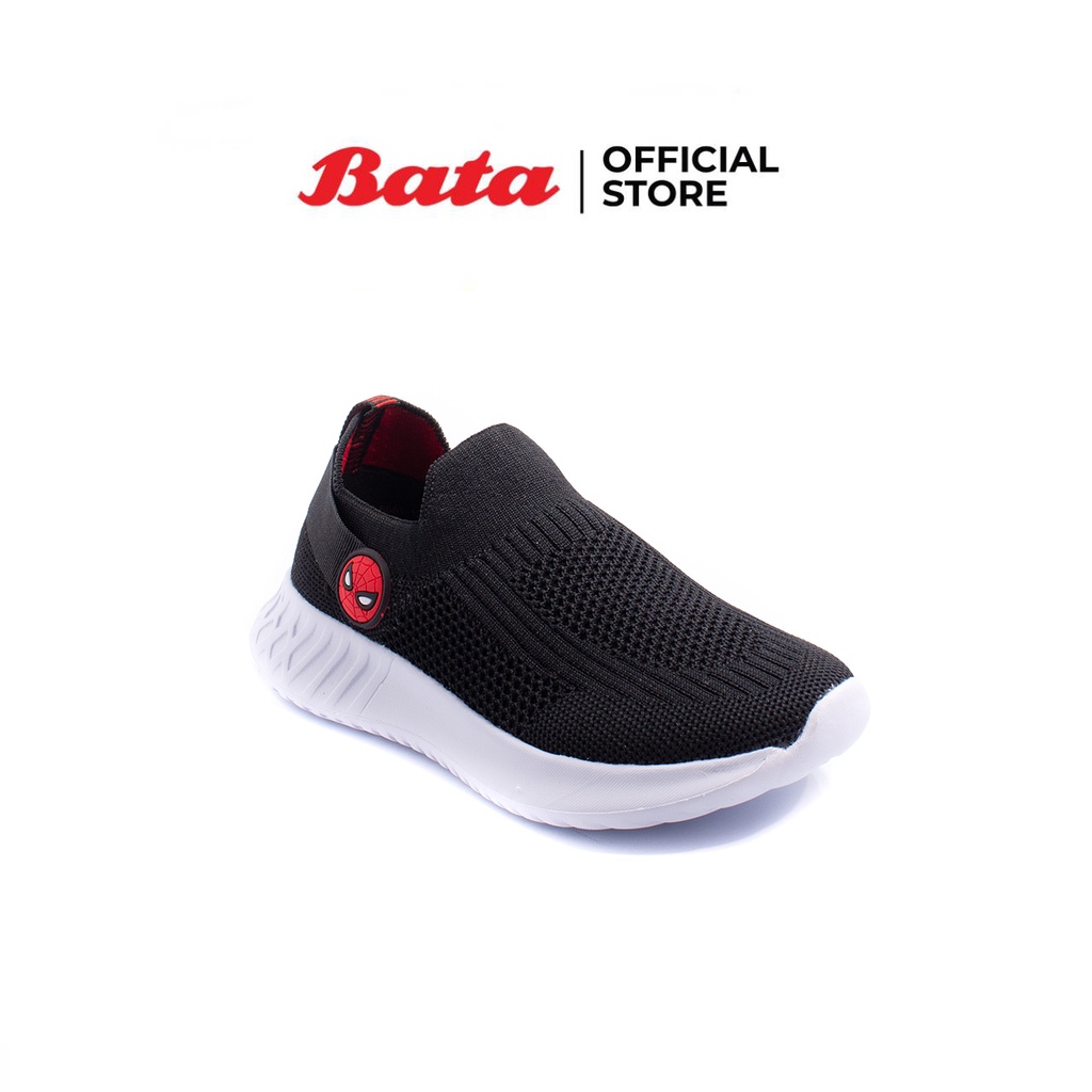 Bata รองเท้าสนีกเกอร์เด็กแบบสวมลาย spiderman รุ่น MARVEL (มาร์เวล) สีดำ 3596651