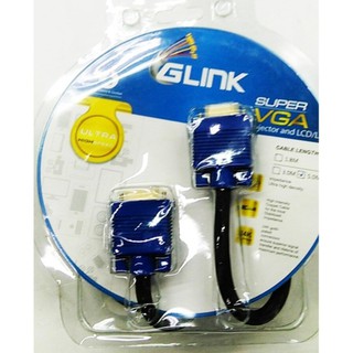 ﻿GLinkสายต่อจอVGA Monitorสายต่อจอคอมพิวเตอร์ สายVGA male To VGA male 15pin Cable 3Mหัวทอง(Gold)