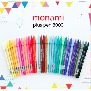 ปากกาตกแต่งหัวกลม Monami Plus Pen 3000 12/24/36สี