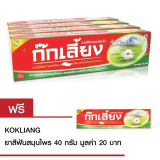 Kokliang ก๊กเลี้ยง ยาสีฟันสมุนไพร 160 กรัมX4หลอด แถมฟรี ก๊กเลี้ยง ยาสีฟันสมุนไพร 40ก.