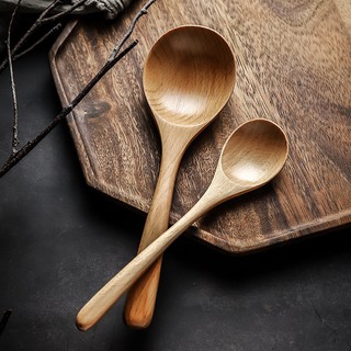 【Wood Spoon】ช้อนไม้ด้ามจับไม้ขนาดเล็ก 18x4 ซม. สไตล์ญี่ปุ่นสําหรับห้องครัว