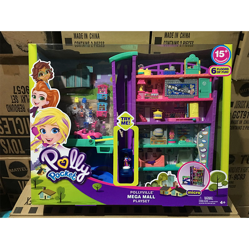 MATTEL POLLY POCKET MEGA MALL CENTRO COMMERCIALE CON DUE BAMBOLE ...