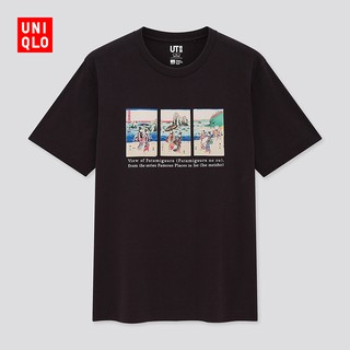 Uniqlo เสื้อยืดแขนสั้นพิมพ์ลายสําหรับผู้ชายและผู้หญิง ( 431261 .