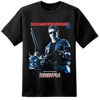 เสื้อยืดแขนสั้น พิมพ์ลายโปสเตอร์ภาพยนตร์ Terminator Judgement Day Skynet Cyberdyne ทรงหลวม สําหรับผู้ชายSize S-5XL