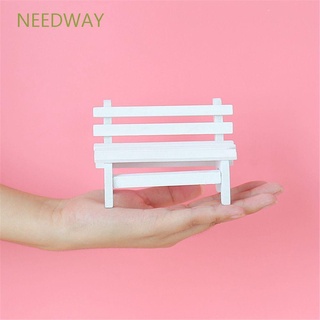 Needway Diy เก้าอี้เฟอร์นิเจอร์ไม้ขนาดมินิสําหรับตกแต่งสวนจิ๋ว