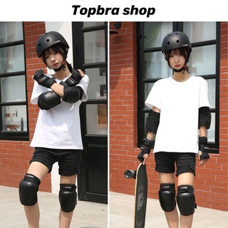 Topbra_shop ชุดเซฟตี้ สนับเข่า สนับมือ สนับศอก สนับกันกระแทก สนับเข่าสเกตบอร์ด สนับเข่า หมวกกันน็อค Skybulls CDD07