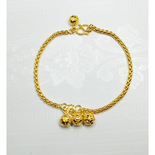 สร้อยข้อมือประดับตุ้งติ้งน่ารักๆ บอลจิ๋ว ยาว 17 ซม. B012