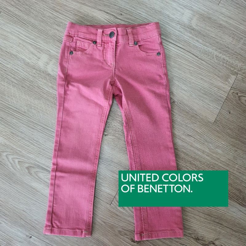 กางเกงเด็ดขายาว สีชมพู Benetton ไซส์ 100 ของแท้💯