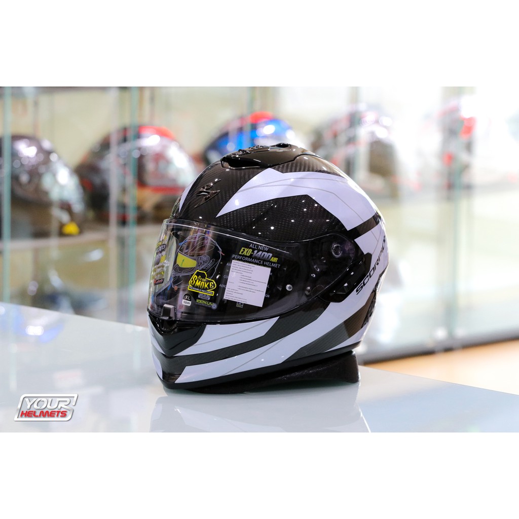 หมวกกันน็อค SCORPION HELMETS EXO-1400 CARBON AIR LEGIONE WHITE