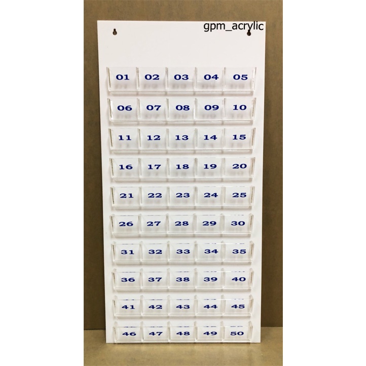 แผงเสียบบัตรผู้มาติดต่อ 50 ช่อง ทรงสูง ขนาด 40x80 ซม.