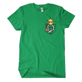 [COD]เสื้อยืดลําลอง แขนสั้น พิมพ์ลาย Link Pocket Hyrule Zelda N64 Triforce Legend Cult Gamble สําหรับผู้ชายS-5XL