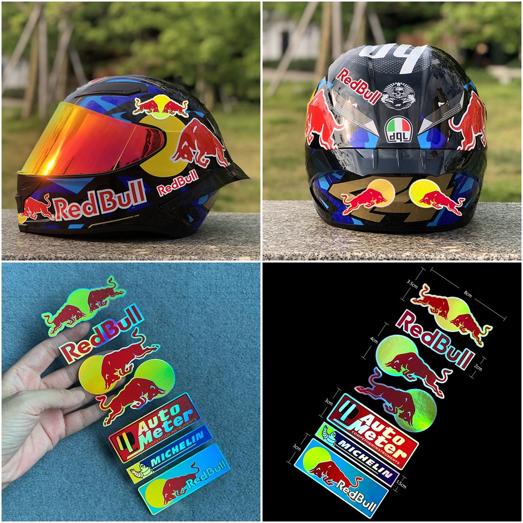 Red-Bull Reflector Helmet Racing Motorcycle Bike Accessories Top Box Waterproof Vinyl Decal Sticker