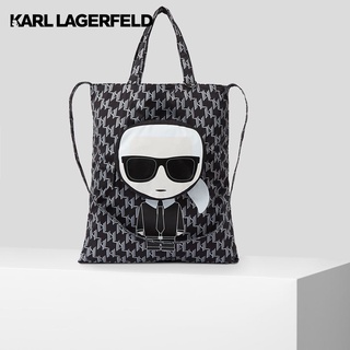 KARL LAGERFELD K/IKONIK MONOGRAM PACKABLE NYLON TOTE 225W3905 กระเป๋าสะพายข้าง